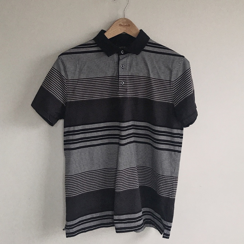 Black striped polo